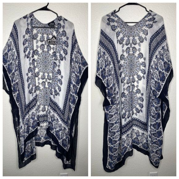 NWT Angie mixed boho print kimino longline lightweight cardigan open front - Picture 1 of 9